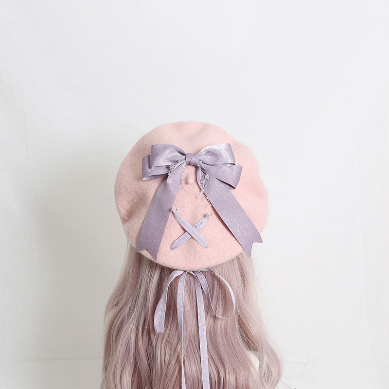 Cute Woolen Bow Beret SE22968