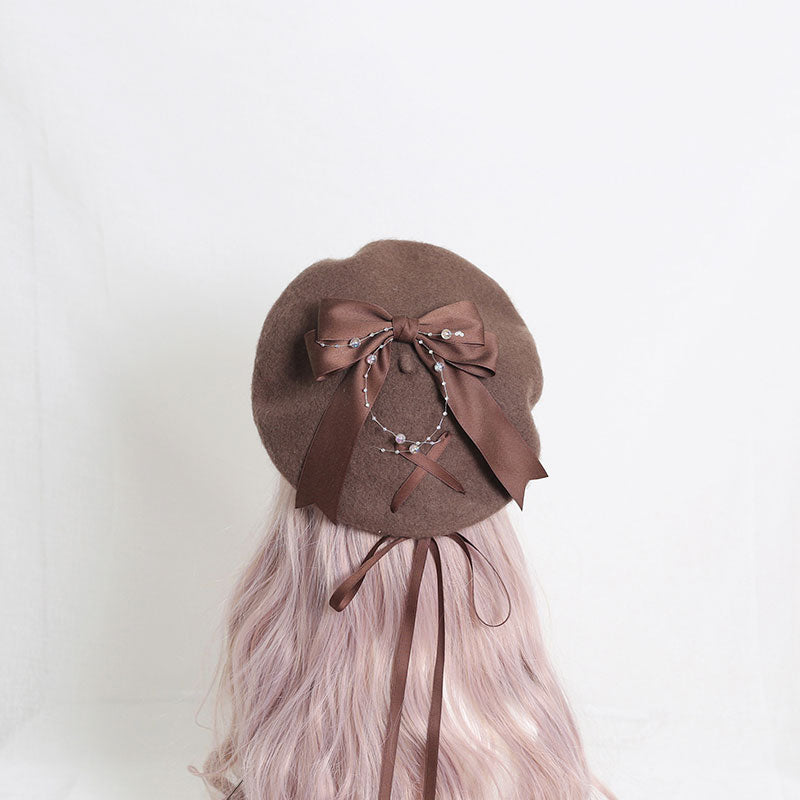 Cute Woolen Bow Beret SE22968