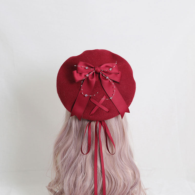 Cute Woolen Bow Beret SE22968