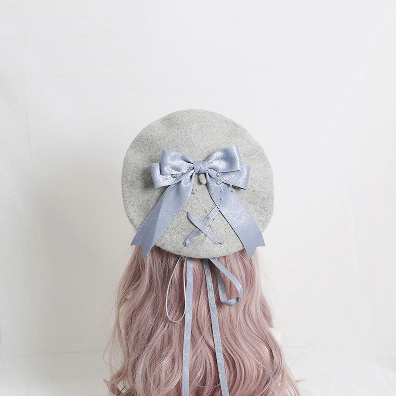 Cute Woolen Bow Beret SE22968