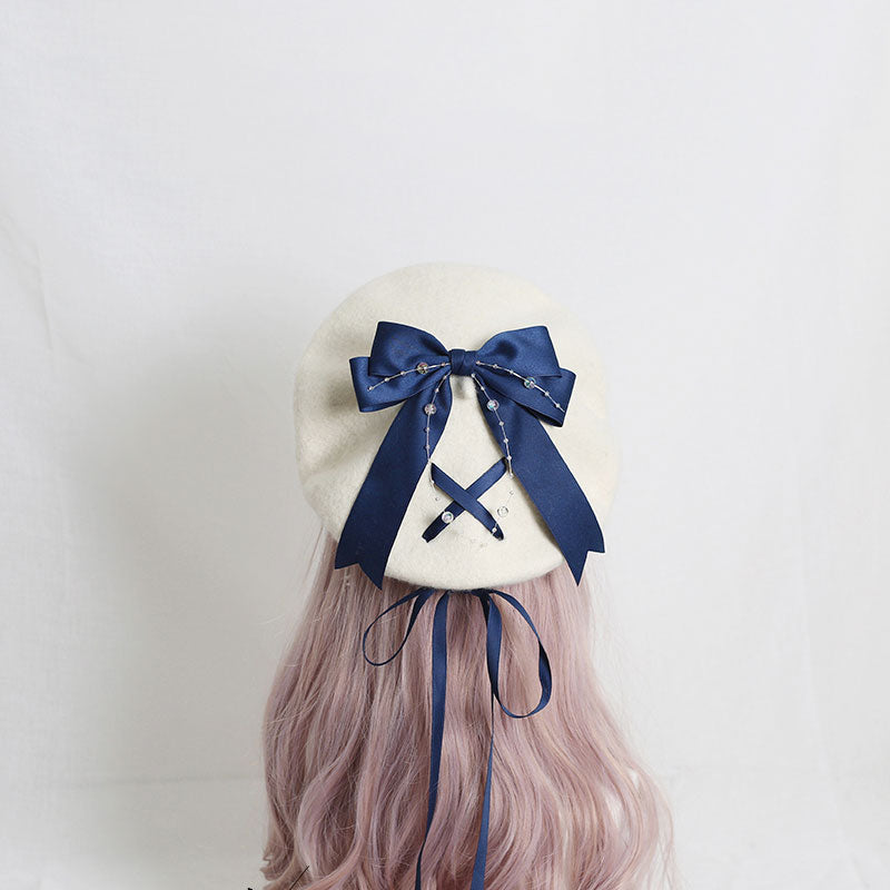 Cute Woolen Bow Beret SE22968