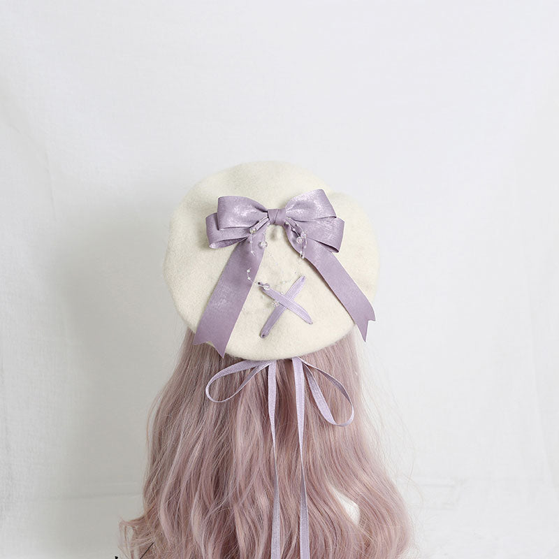 Cute Woolen Bow Beret SE22968