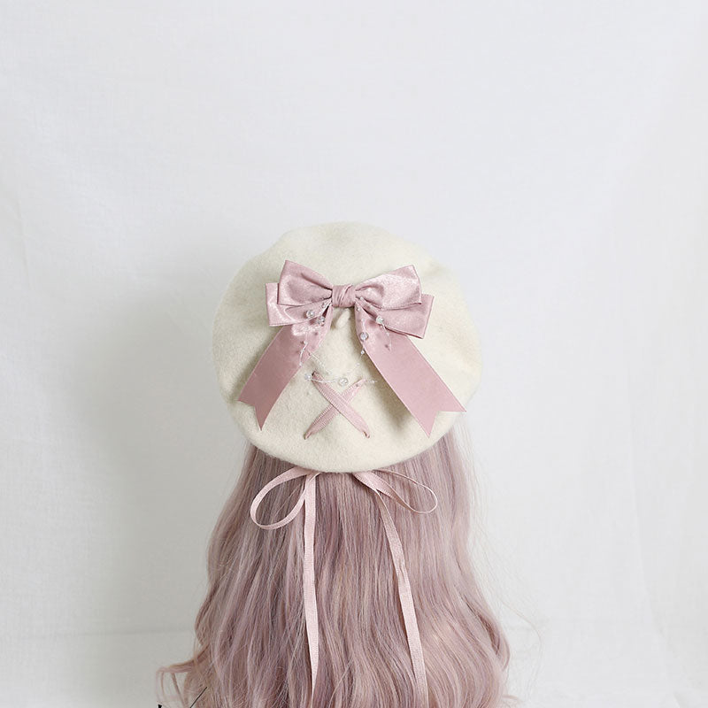 Cute Woolen Bow Beret SE22968