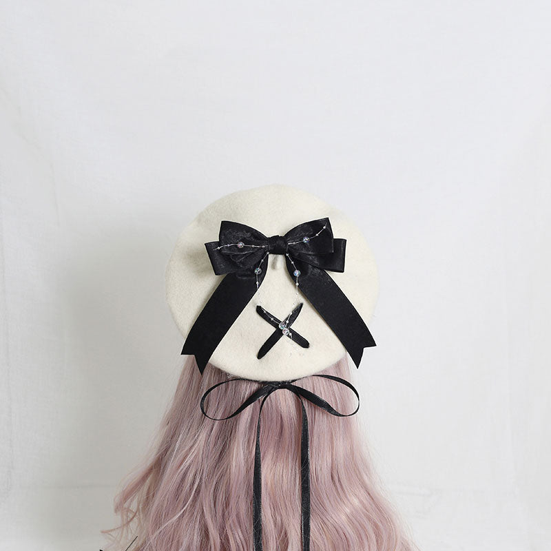 Cute Woolen Bow Beret SE22968