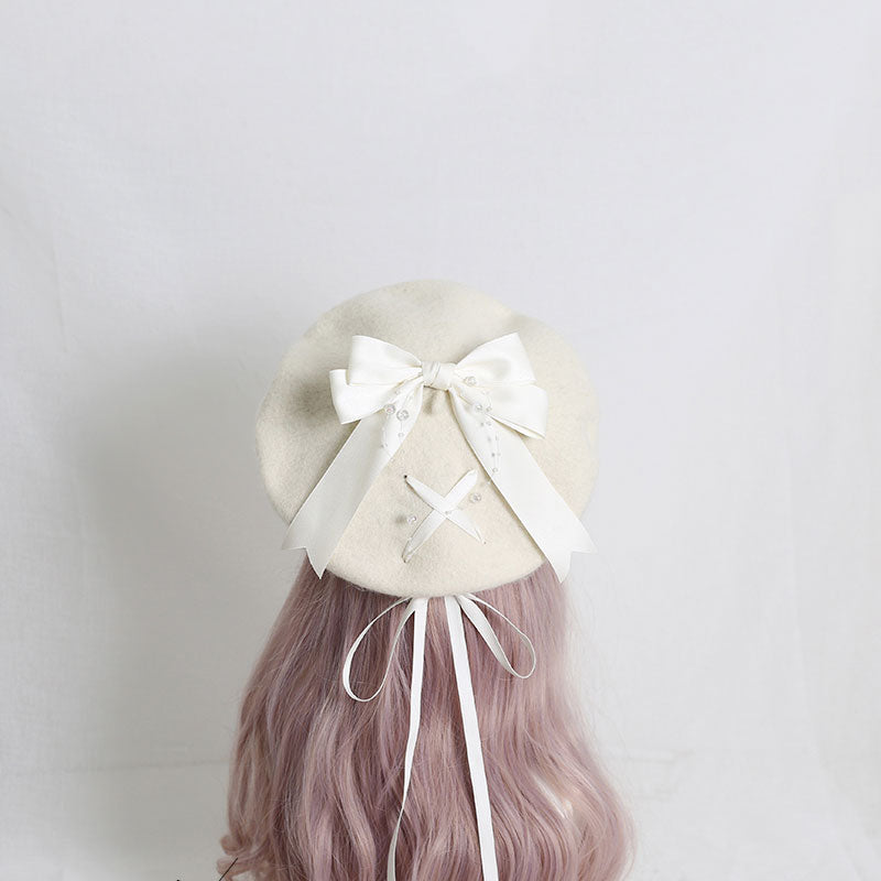 Cute Woolen Bow Beret SE22968