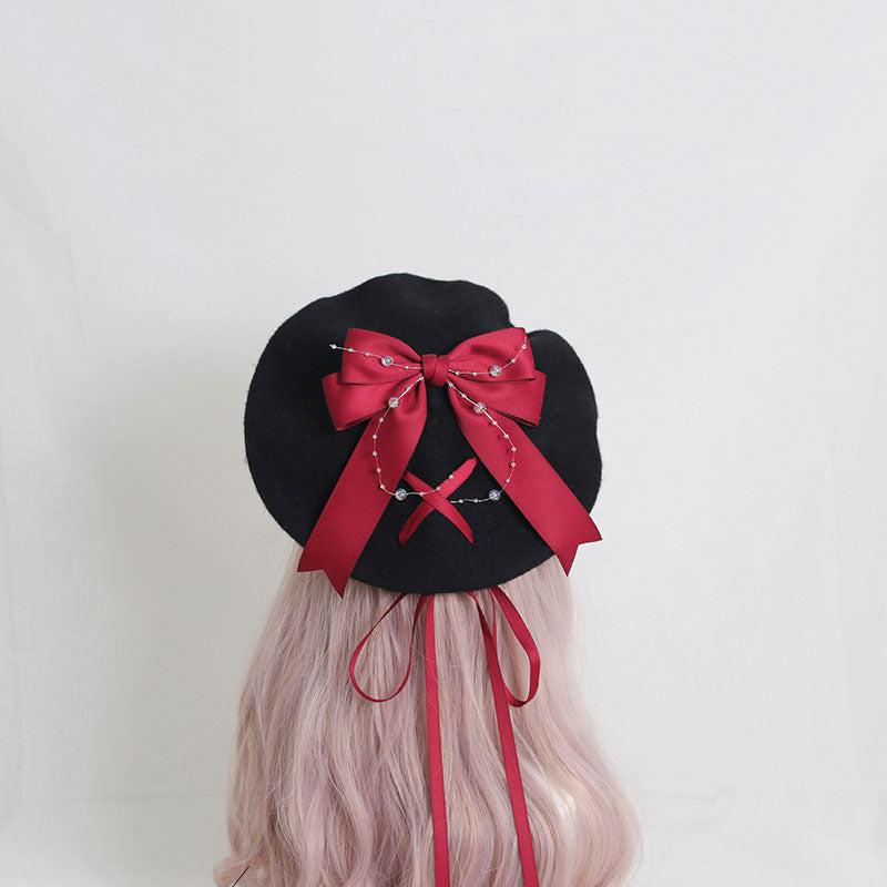 Cute Woolen Bow Beret SE22968