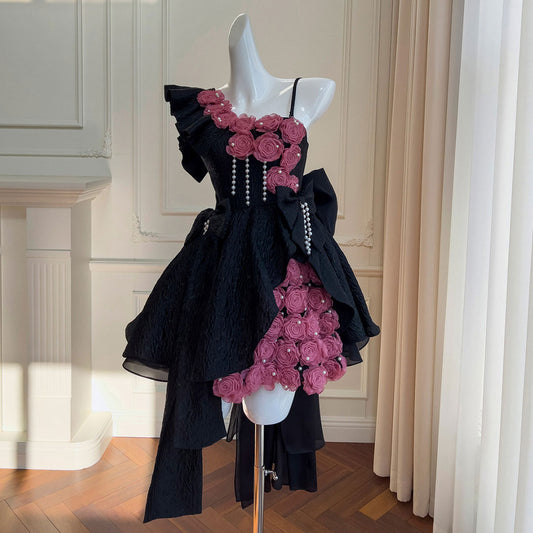 Elegant Bow 3D Flower Dress SE23279