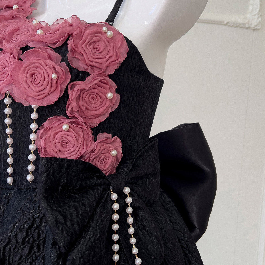 Elegant Bow 3D Flower Dress SE23279