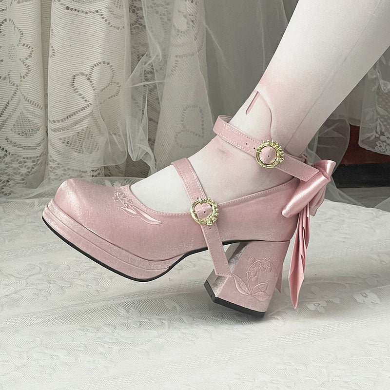 Elegant Bow Flower Shoes SE23494