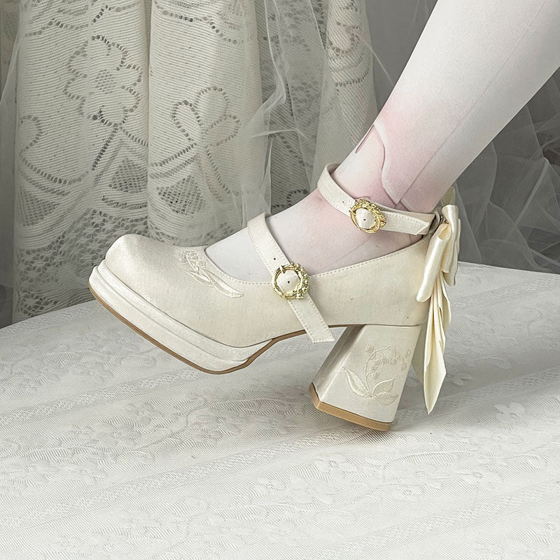 Elegant Bow Flower Shoes SE23494