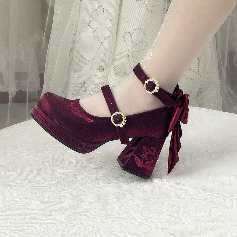 Elegant Bow Flower Shoes SE23494