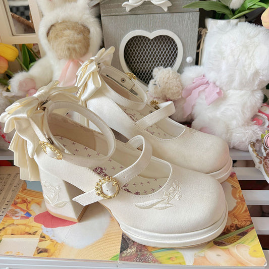 Elegant Bow Flower Shoes SE23494