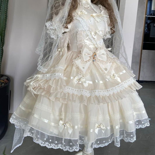 Elegant Dress with Lace Bow SE23346