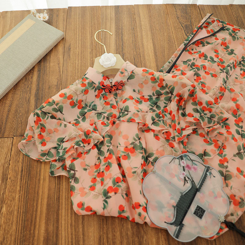 Elegant Fruit Pattern Cheongsam Dress SE22828