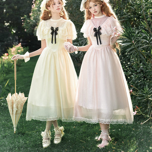 Elegant Lace Bow Dress SE23562