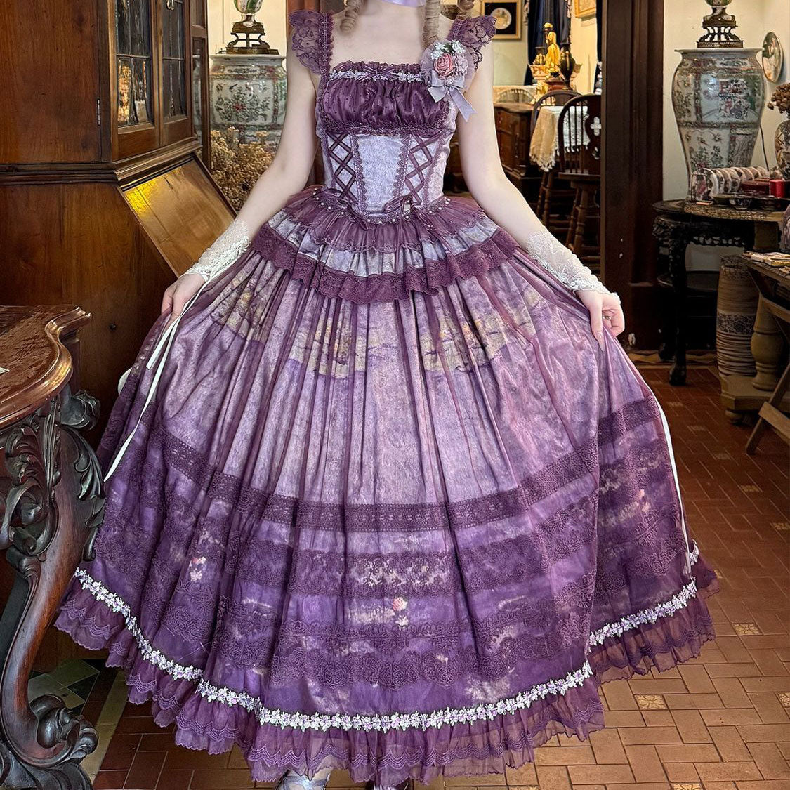 Elegant Lace Skirt Set SE23524