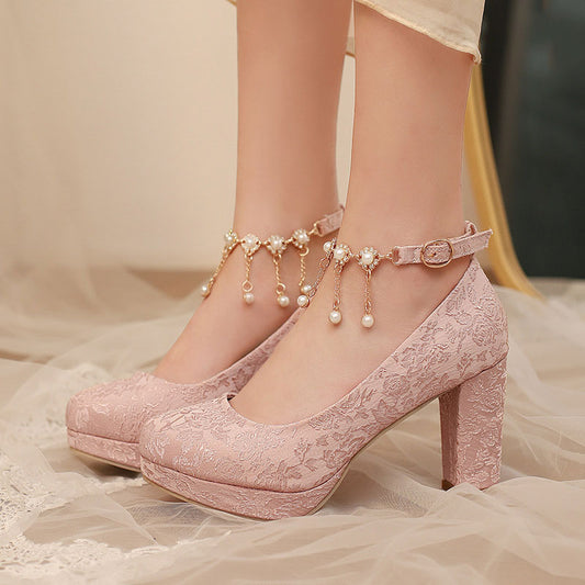 Elegant Pearl Flower Shoes SE23512