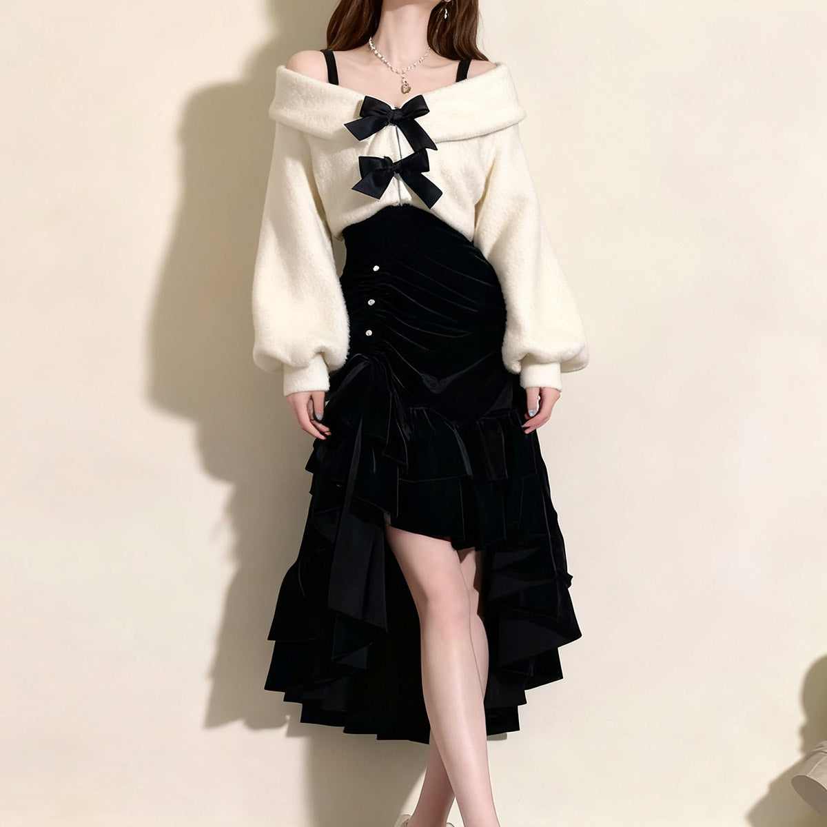 Elegant Velvet Dress Sweater Set SE23771