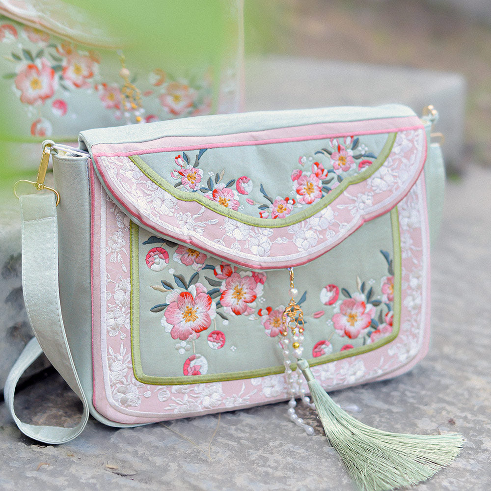 Embroidered Flower Tassel Shoulder Bag SE23669