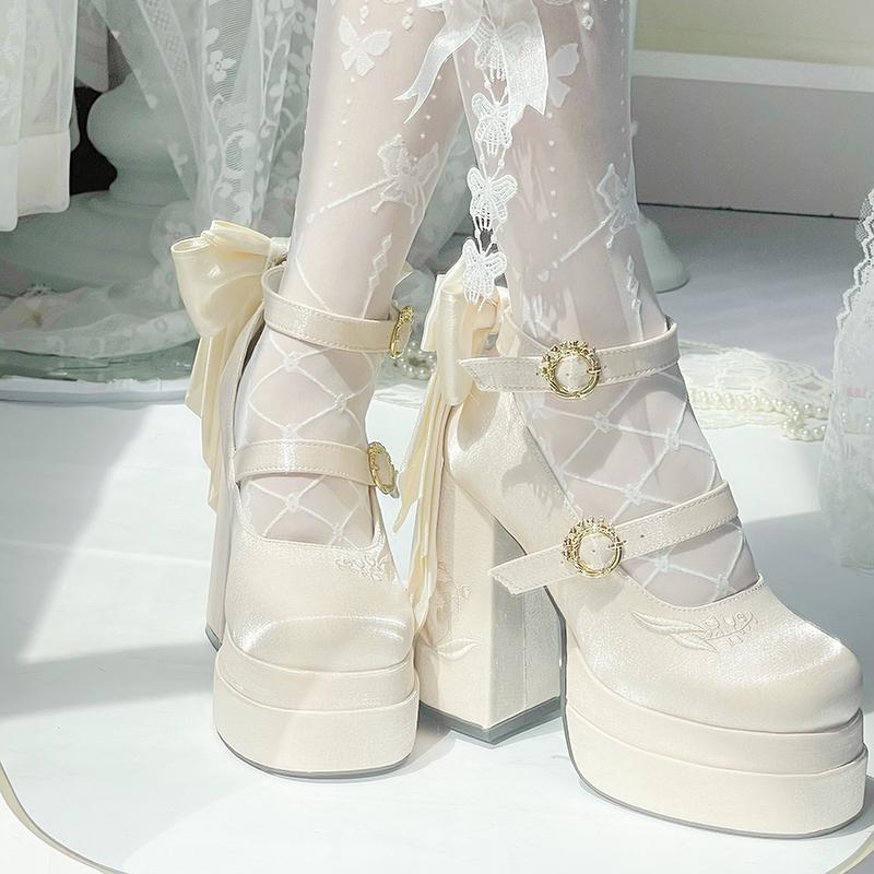 Floral Bow Platform Heels SE23420