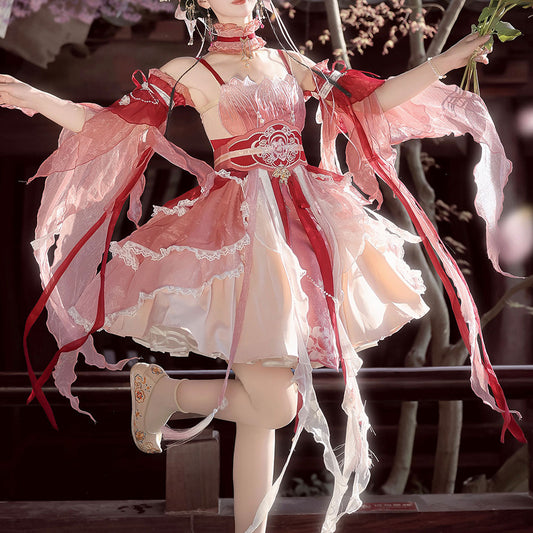 Floral Embroidery Ruffle Dress SE23495