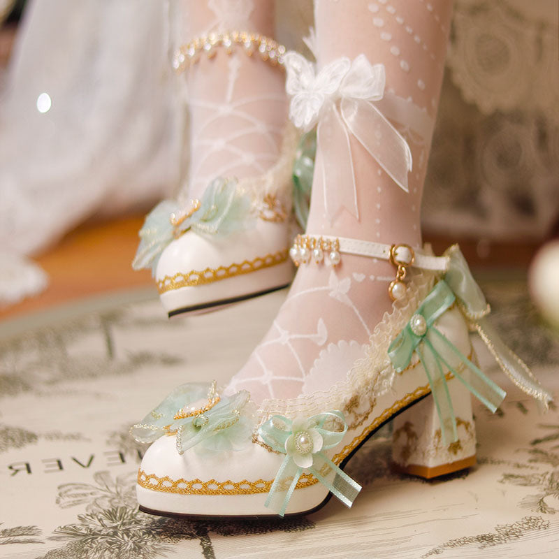 Floral heels with bows SE23361