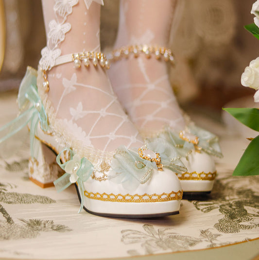 Floral heels with bows SE23361