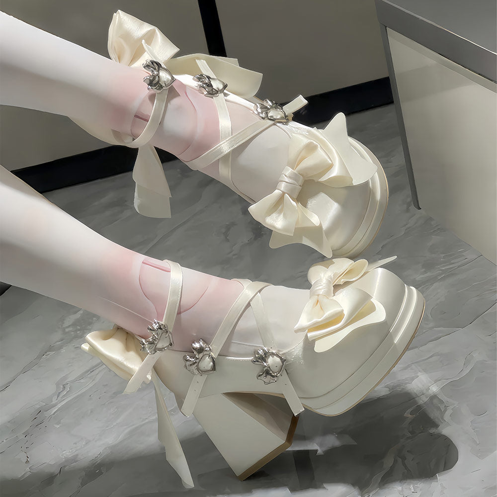 Flower Bow Chunk Shoes SE23742