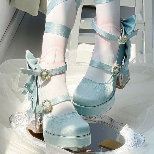 Flower Bow High Heels Shoes SE23527