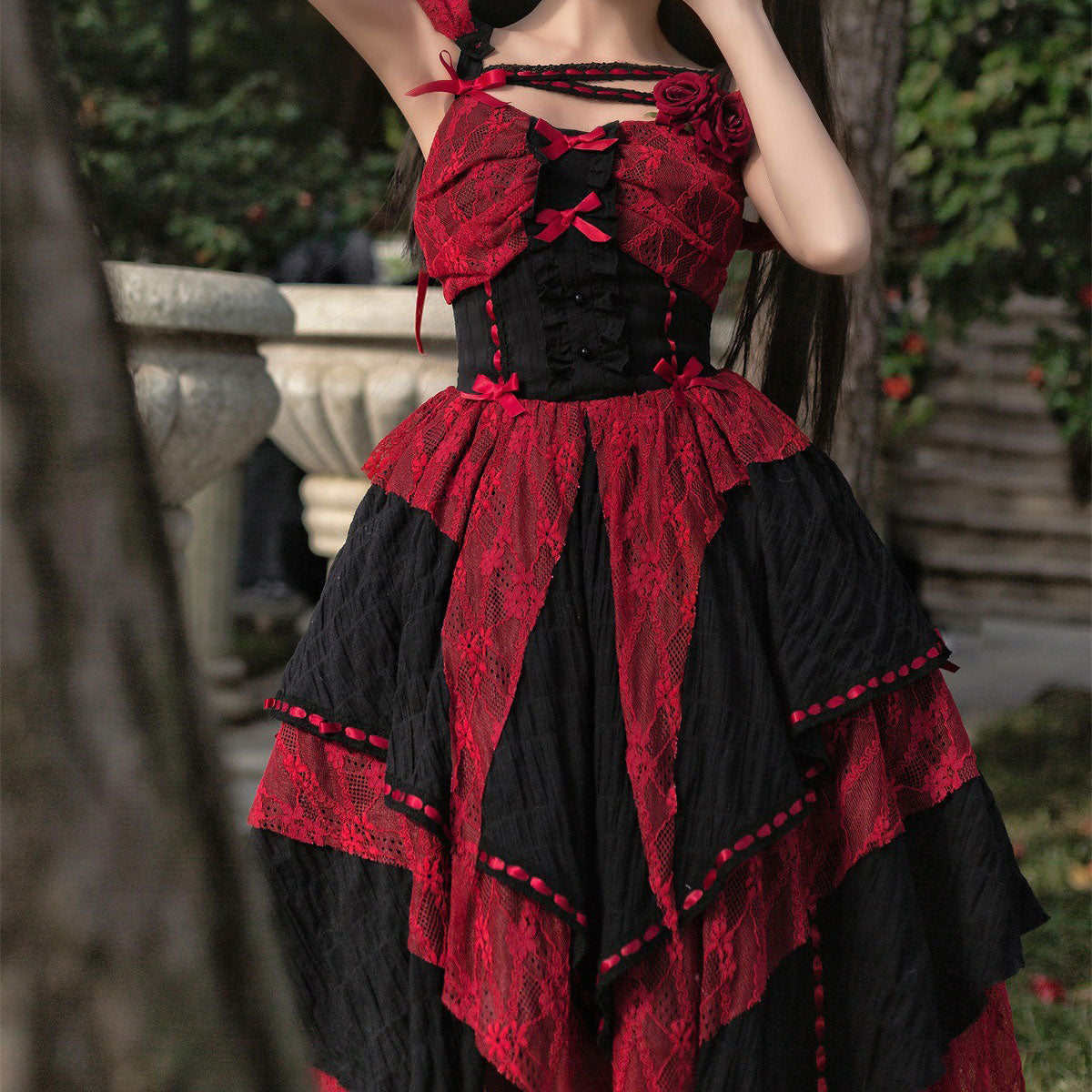 Flower Bow Irregular Dress SE23439