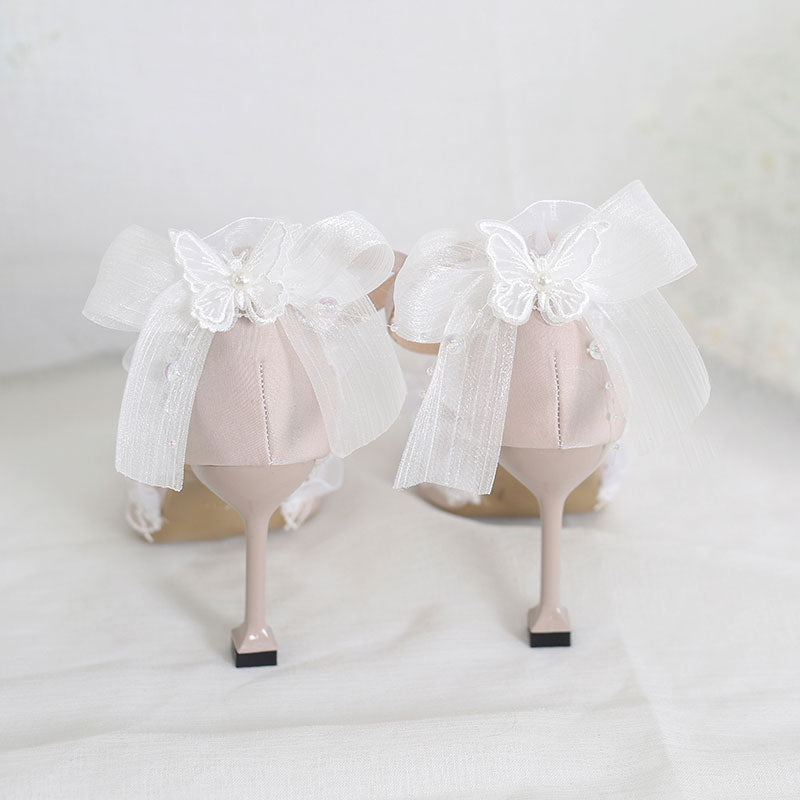 Flower Lace Heel Shoes SE23409