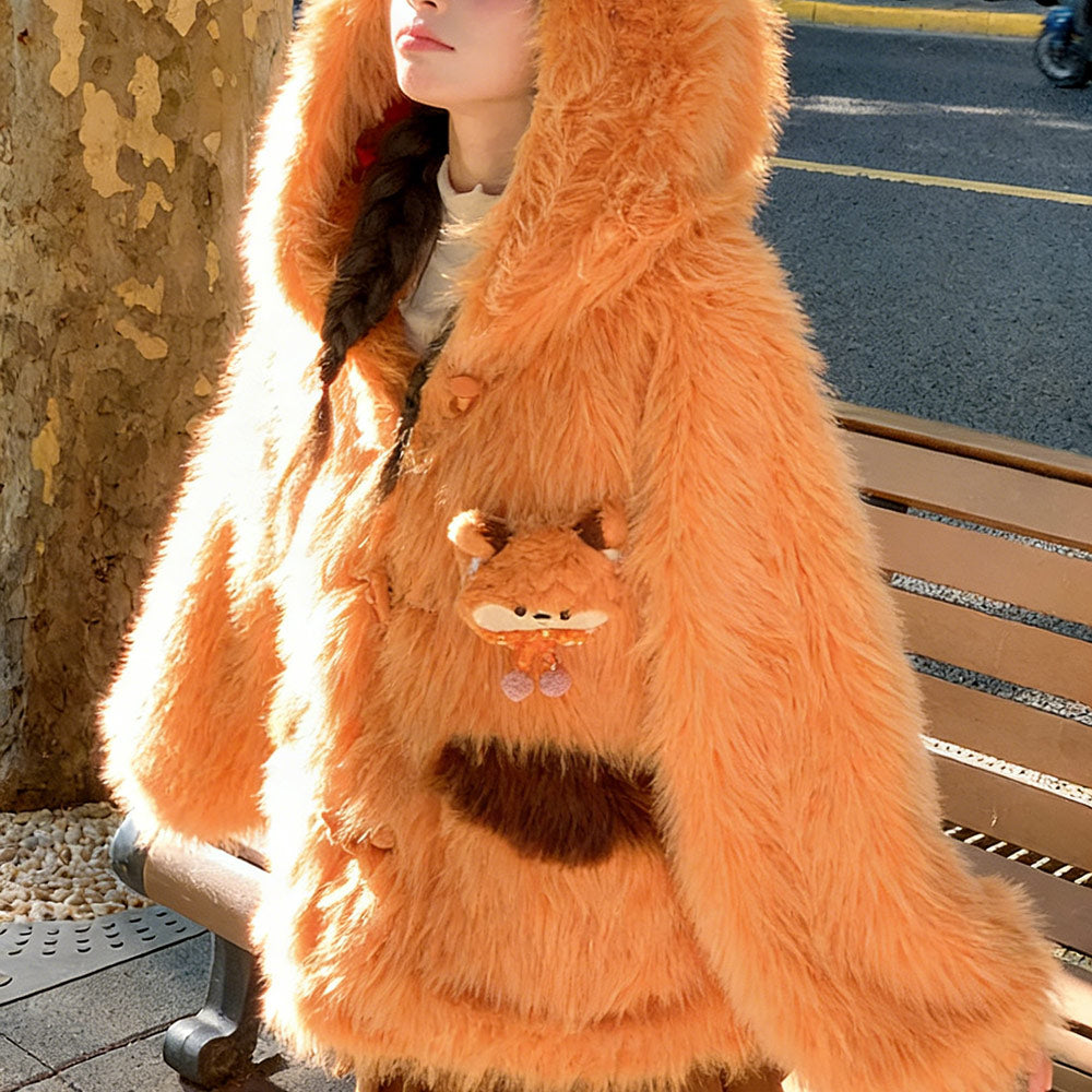 Fox Fleece Hooded Coat SE23813