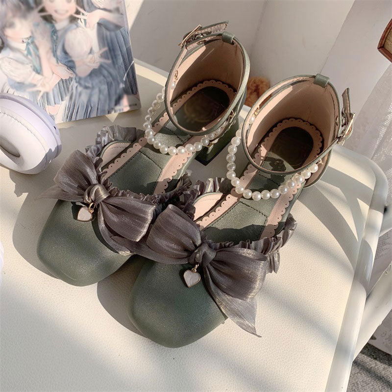 Green Bow Lolita Shoes SE22849