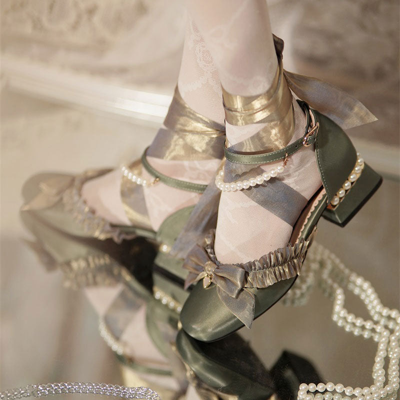 Green Bow Lolita Shoes SE22849