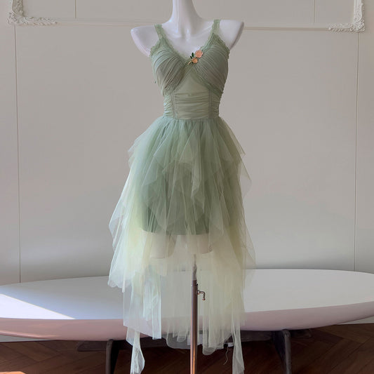 Green Mesh Flower Dress SE23506