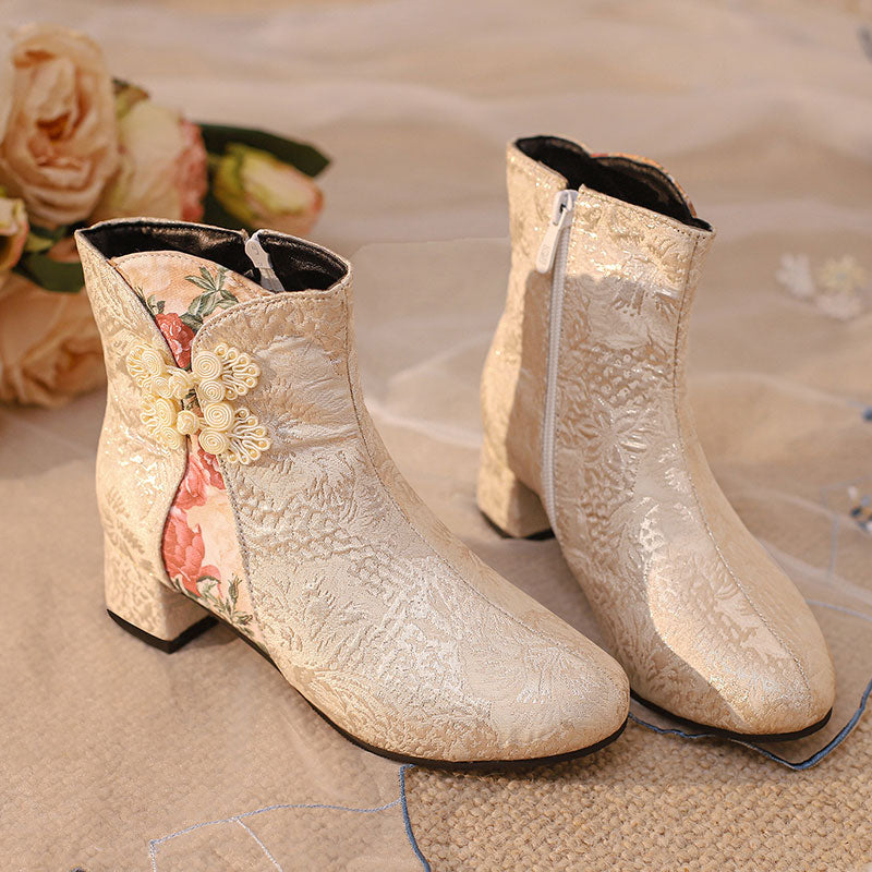 Hanfu Flower Ankle Boots SE22925