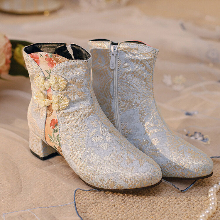 Hanfu Flower Ankle Boots SE22925