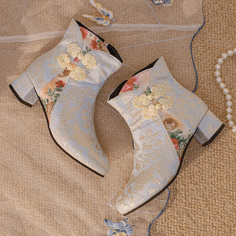 Hanfu Flower Ankle Boots SE22925