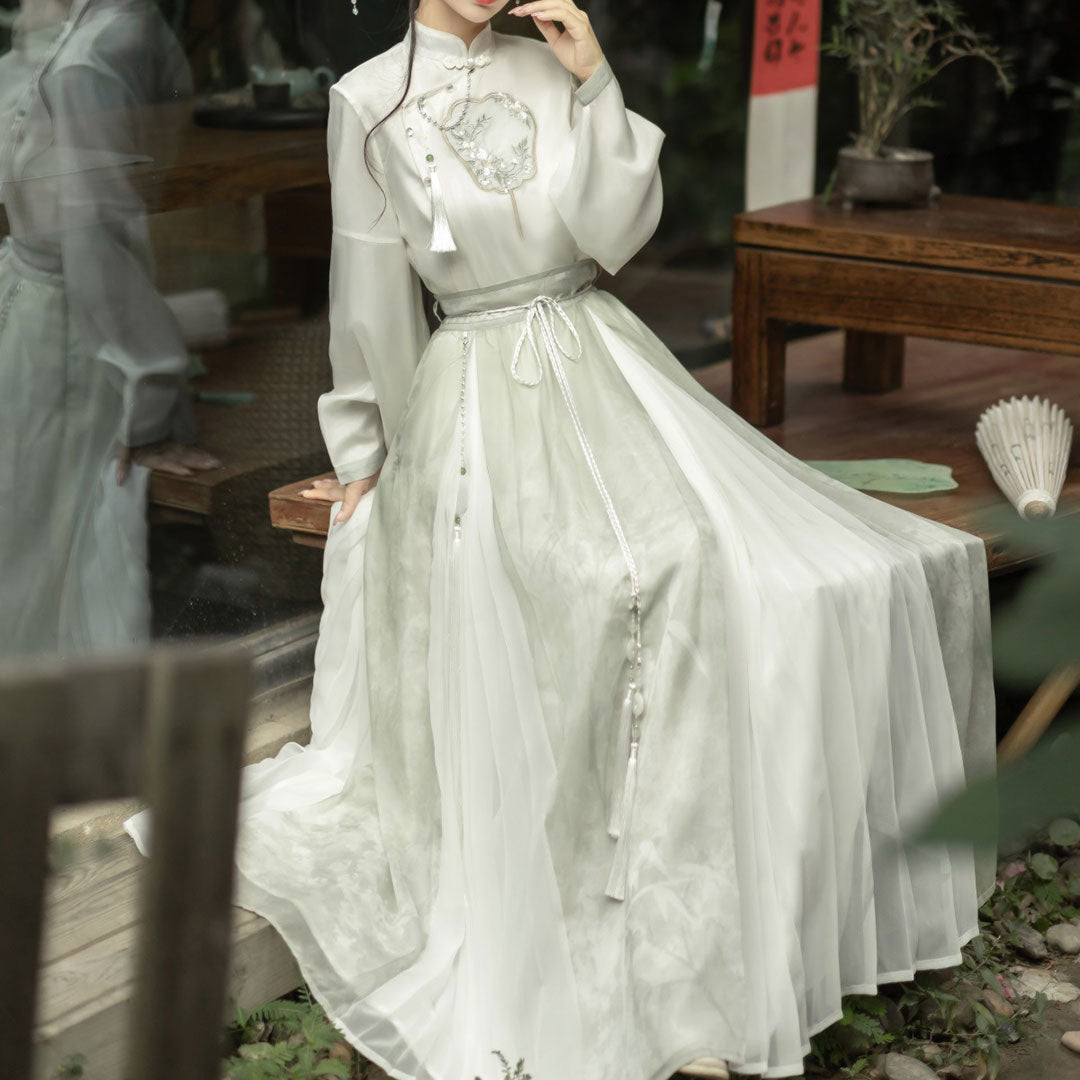 Hanfu Tassel Shirt Floral Skirt Set SE22979