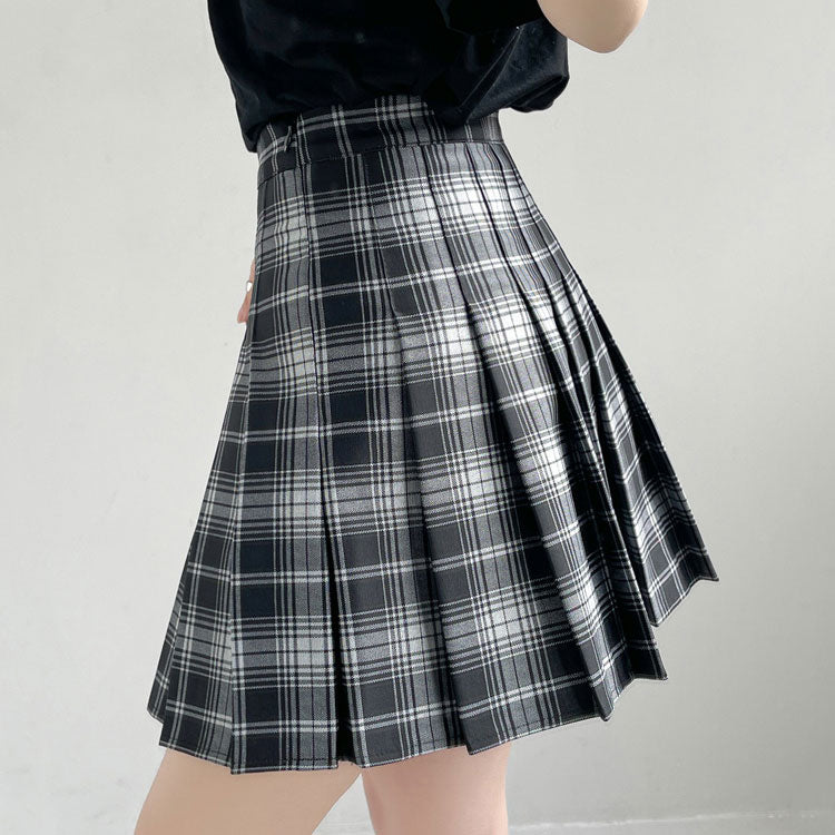 High Waist Plaid Pleated Skirt SE23092