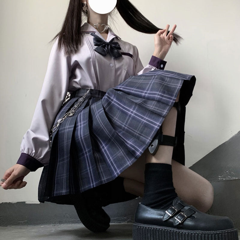 JK Plaid Pleated Skirt SE22855