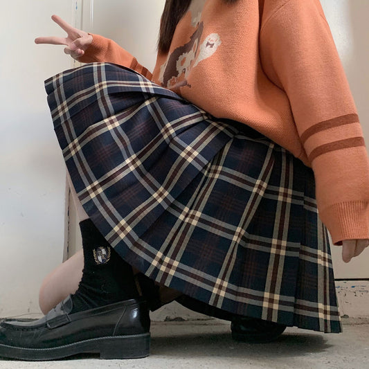 JK Plaid Pleated Skirt SE22855