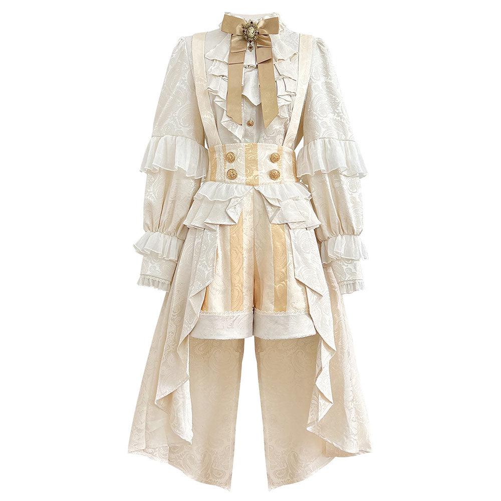 Japanese Bow Shirt Overalls Set SE23567