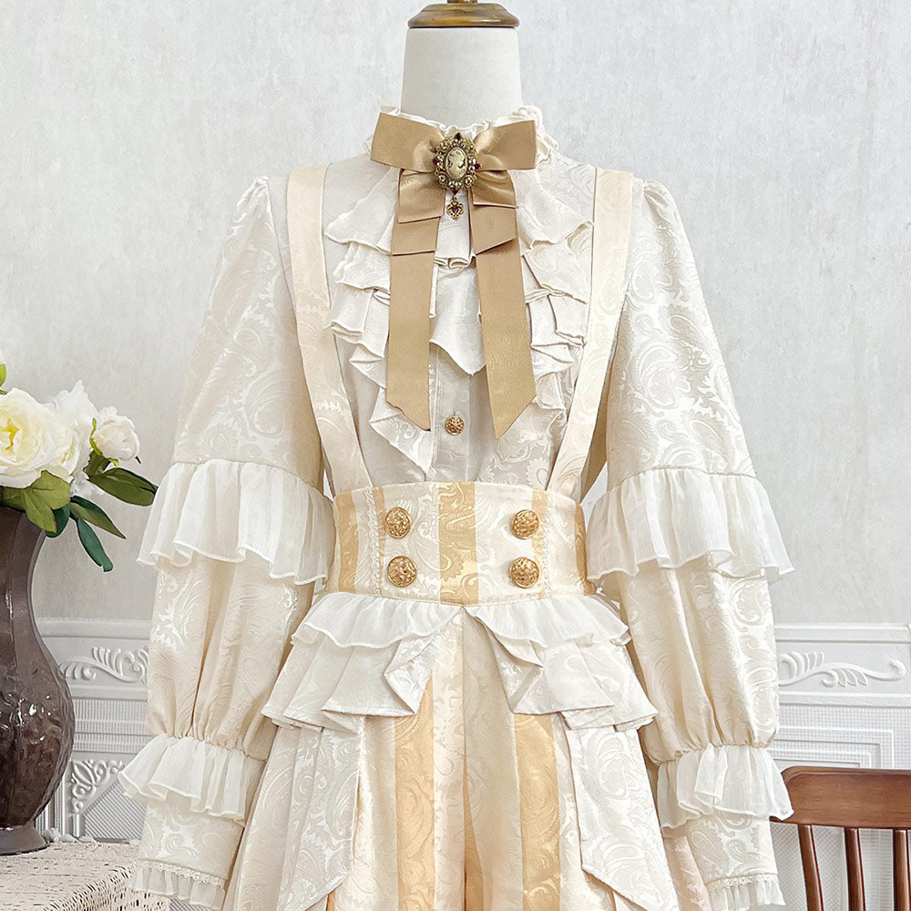 Japanese Bow Shirt Overalls Set SE23567