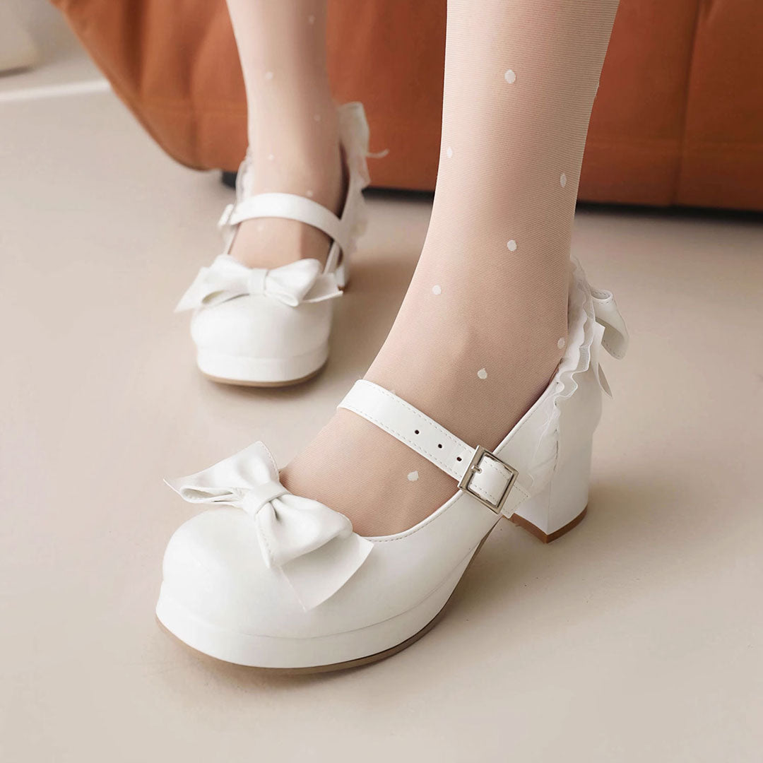 Kawaii Cosplay Lolita Bow Heels Shoes SE22796