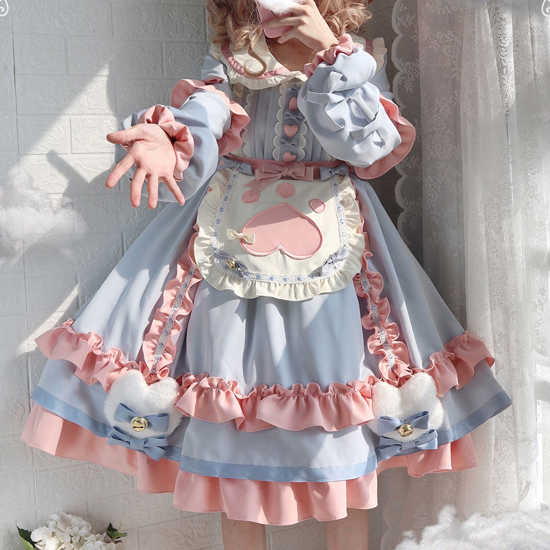 Kawaii Lolita Bow Cat Paw Dress SE23018