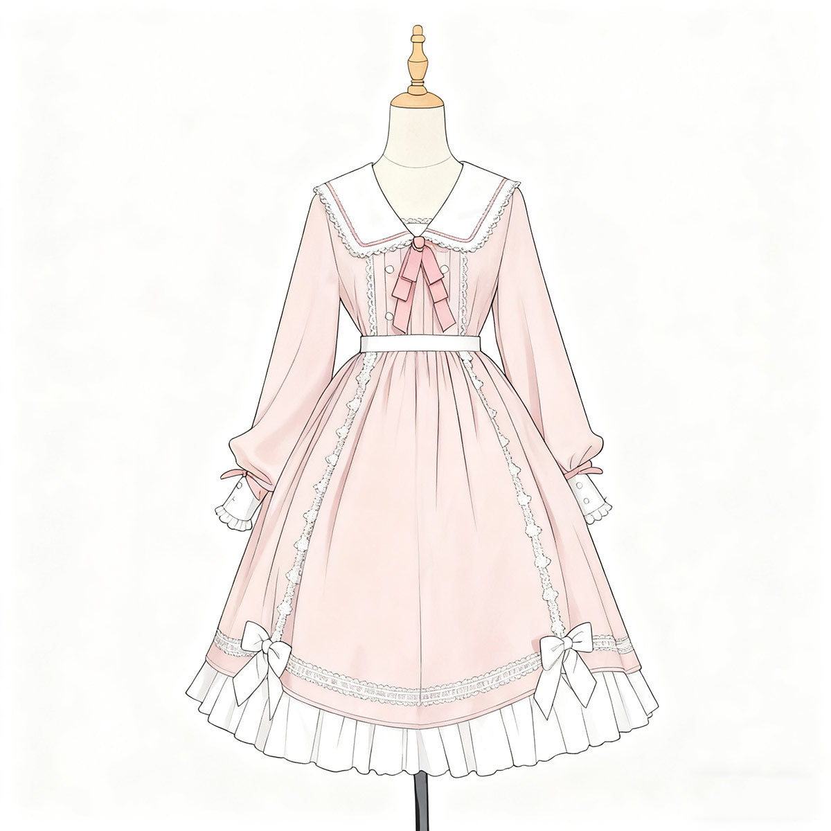 Kawaii Lolita Lace Bow Dress SE23753