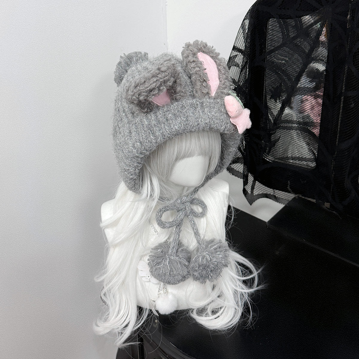 Knitted Rabbit Ear Hat SE23909