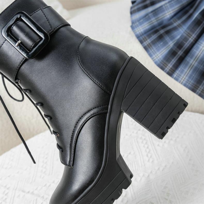 Lace-up Fashion Chunky Boots SE23359