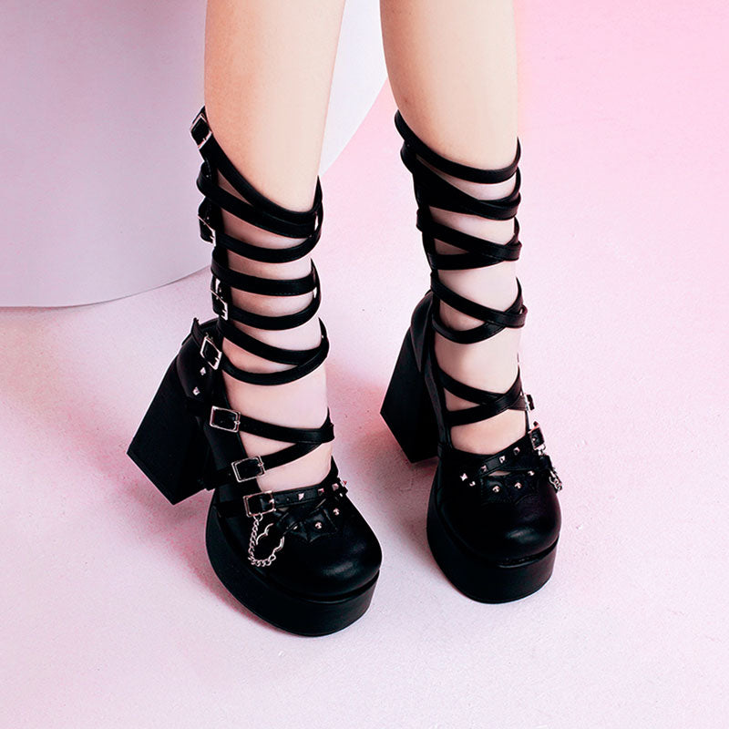 Lace-up Heels Shoes SE23486
